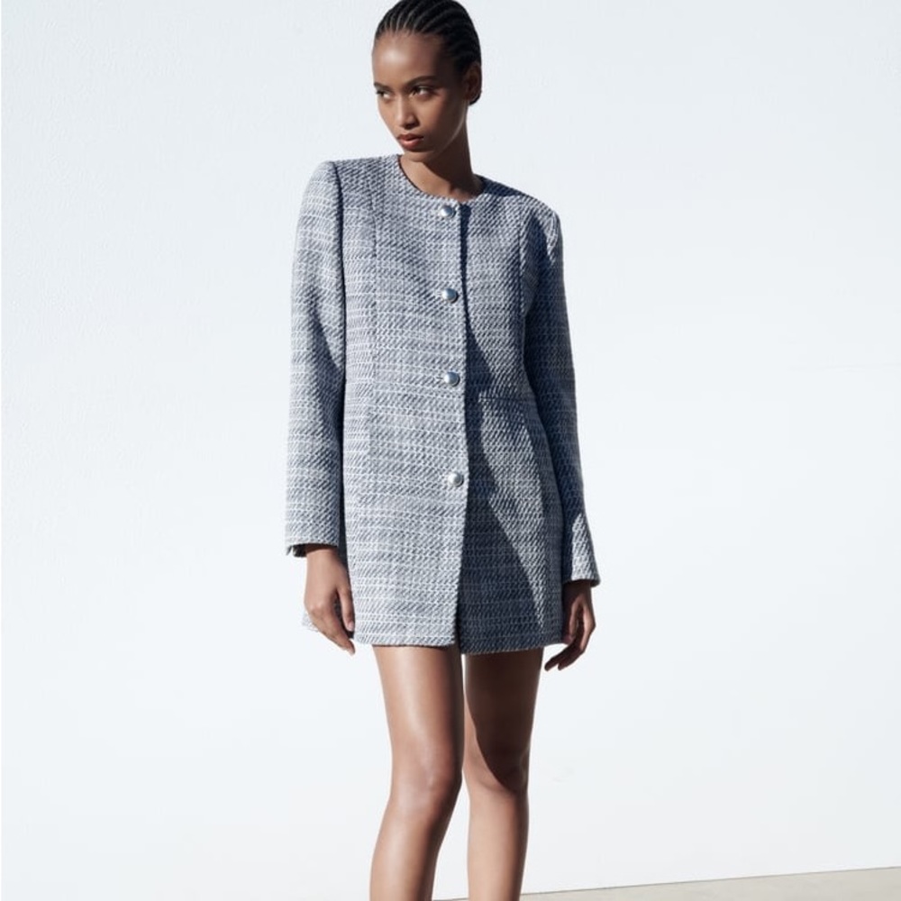 ZARA NWT LONG STRUCTURED BLAZER L
